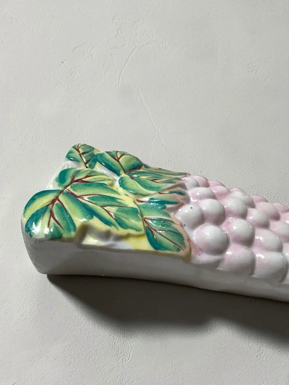 Vintage Made in Japan Ceramic Grape Wall Pocket Vase Pink Grapes Cottage Decor